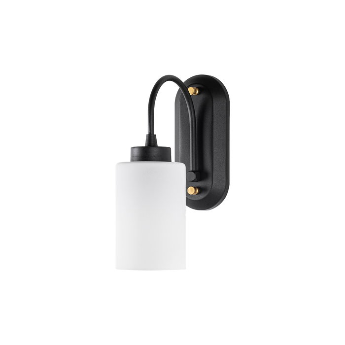 Opviq Lámpara de pared en blanco y negro con cuerpo de metal y tapa de cristal